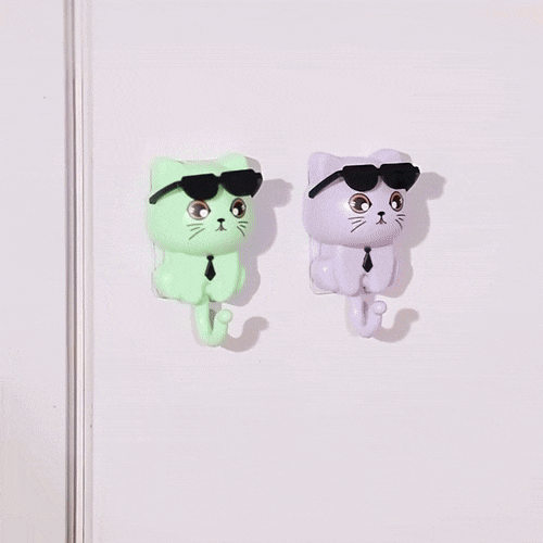 Adorable Cartoon Cat Coat Hook