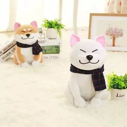 Wear scarf Shiba Inu dog plush toy soft stuffed dog toy good valentines gifts for girlfriend Wear scarf Shiba Inu dog plush toy soft stuffed dog toy good valentines gifts for girlfriend