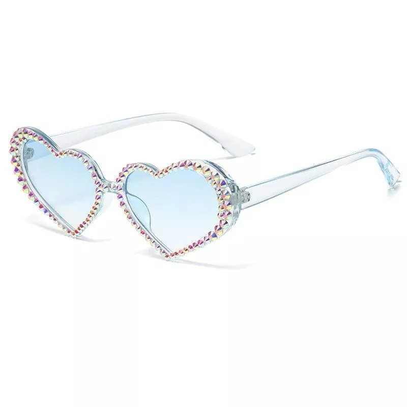 Heart Shaped Diamond Sunglasses Women Luxury Shiny Rhinestone Sun Glasses Female Small Frame UV400 Eyewear Oculos De Sol Feminin